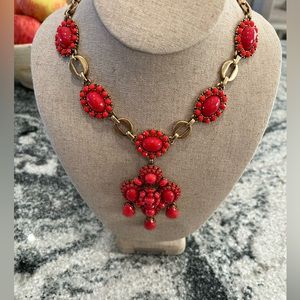 Gorgeous Stella & Dot Sardinia Necklace, Red, NWOT, In Box.